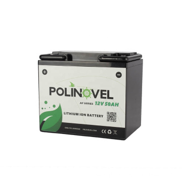 Poliovel 12V Lifepo4 Batterie 12 volts pour RV Trailer Ion Motorhome Van Solar Boat Motor Marine Trolling Lithium 50AH